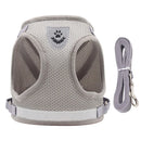 Arnês e coleira para gatos e cães de estimação, respirável, ajustável, à prova de fuga