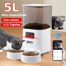 Alimentador Automático para Gatos e Cães - 5L, Wi-Fi, Câmera HD, Inteligente e Interativo