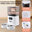 Alimentador Automático para Gatos e Cães - 5L, Wi-Fi, Câmera HD, Inteligente e Interativo