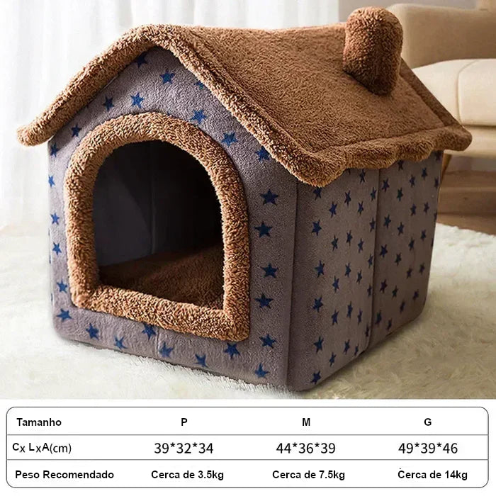 Casa de cachorro dobrável canil cama tapete