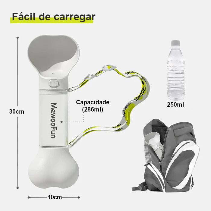 Garrafa de água portátil para cães à prova de vazamentos